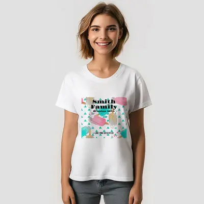 Custom Name Ice Cream Summer Family Reunion T-Shirt