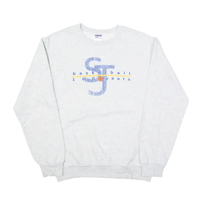 JERZEES Basketball St Johns University USA Sweatshirt Grey Mens S