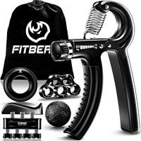 FitBeast Funny Hand Grip Strengthener Workout Kit (5 Pack) Forearm Grip Adjustable Resistance Hand Gripper, Finger Exerciser,...