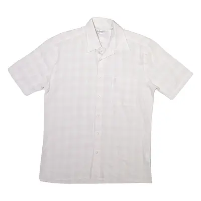 YVES SAINT LAURENT Mens Shirt White Check M