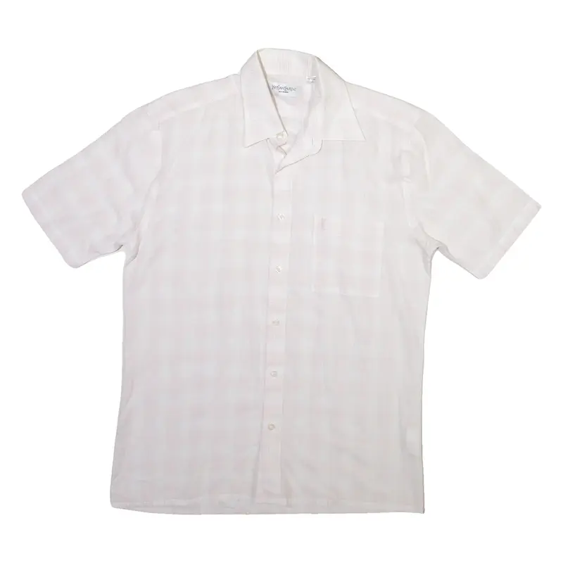 YVES SAINT LAURENT Mens Shirt White Check M