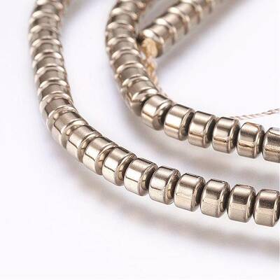 Electroplate Non-magnetic Synthetic Hematite Bead Strands