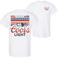 Coors Light Red, White, and Blue Design, Casual Wear T-Shirt, Patriotic and Bold Style, Unisex Shirt for Man and Women