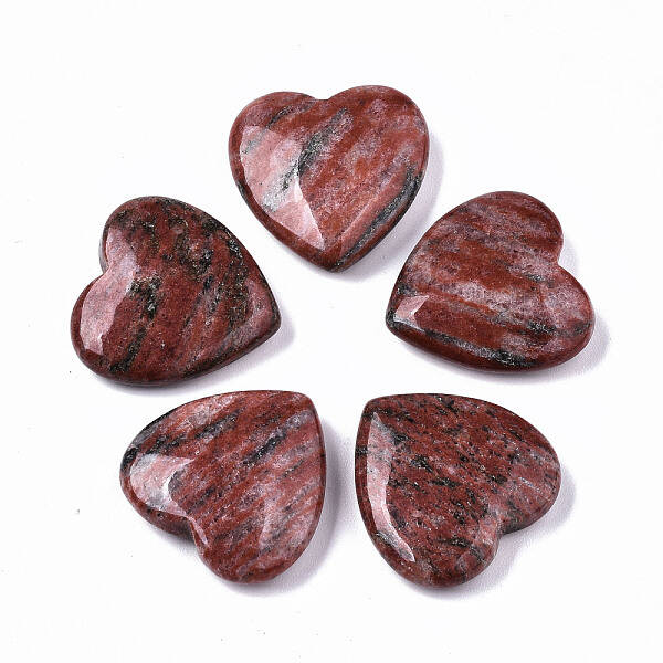 Natural Red Sesame Jasper Heart Love Stone
