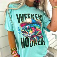 Weekend Hooker Fishing Fish Casual-Viral- Womens Womenswear Fishing Tshirt Shirt Top Comfortable