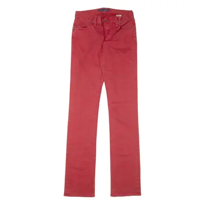 RALPH LAUREN Madison Womens Jeans Red Slim Straight W25 L34