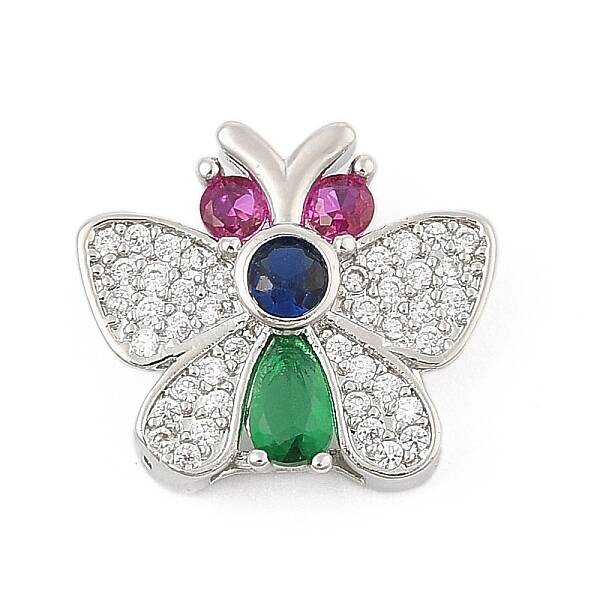 Brass Micro Pave Cubic Zirconia Slide Charms