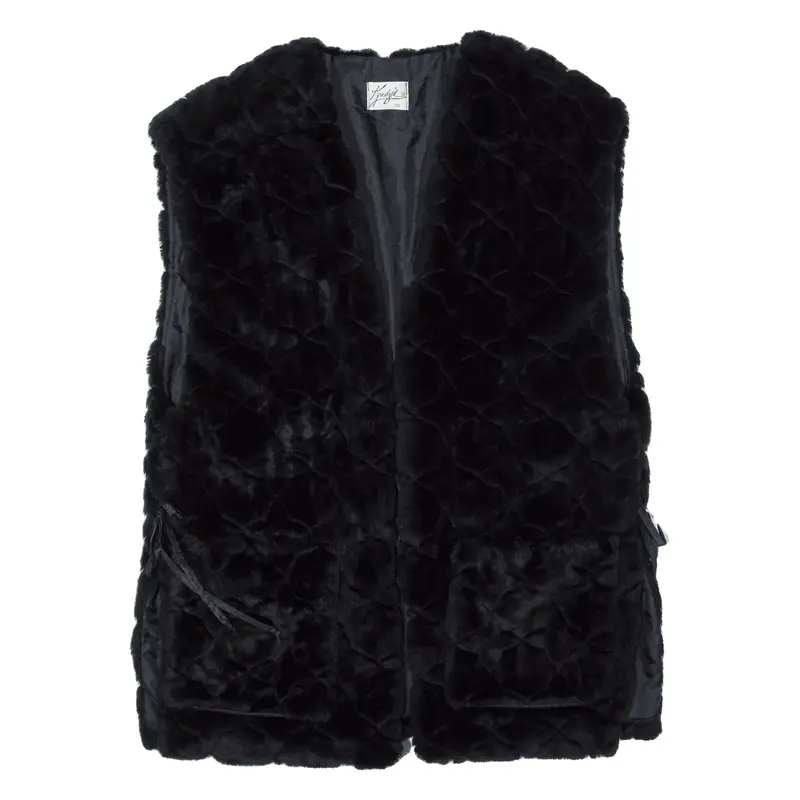 KENDRIA Faux Fur Gilet Black Womens UK 12
