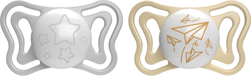 Chicco Physio Light Physio Forma Night pacifier 6-16 m grey/gold 2 pcs