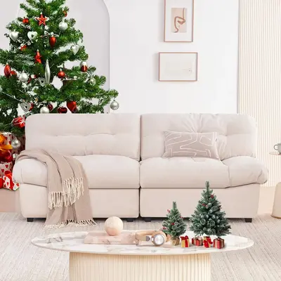 【2 Packages Shipping】80 Chenille Cloud Deep Seat Sofas for Living Room, Modern Sofa Couch for Small Spaces, Cozy Comfy ...