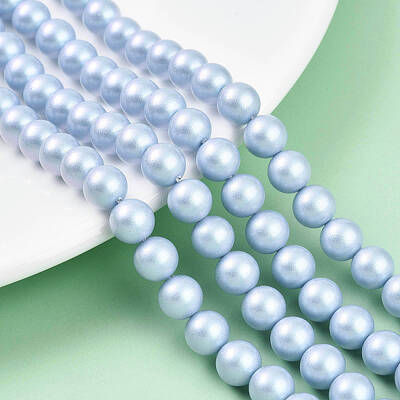 Baking Painted Pearlized Glass Pearl Bead Strands
