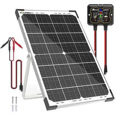 SOLPERK Solar Panel Kit 30W 12V, Solar Battery Trickle Charger Maintainer + Upgrade New Waterproof Controller + Adjustable Mo...