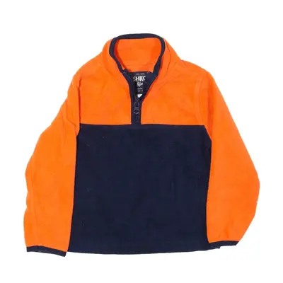 OSHKOSH B'Gosh Fleece Orange Colourblock 1/4 Zip Boys 2Y