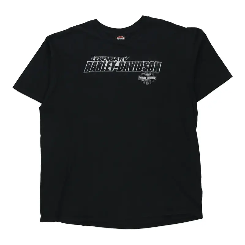 Manitowoc, WI Harley Davidson Graphic T-Shirt - 2XL Black Cotton