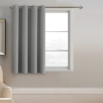 H.VERSAILTEX Blackout Curtain 1 Panel for Living Room Small Window Kitchen Blackout Curtains Energy Saving Solid Grommet Blac...