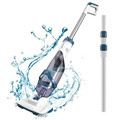 ă10-OFF!!!ăENHULK Handheld Rechargeable Pool Cleaner with Telescopic Pole 18.5 Gallons/Min Suction for Above Ground Pools...