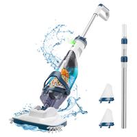 【10-OFF!!!】ENHULK Handheld Rechargeable Pool Cleaner with Telescopic Pole 18.5 Gallons/Min Suction for Above Ground Pools...