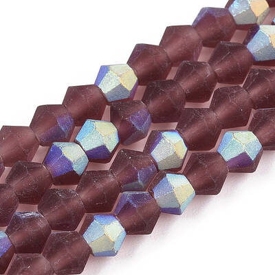Imitate Austrian Crystal Bicone Frosted Glass Beads Strands