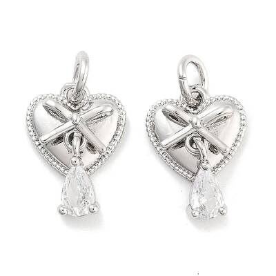 Brass with Clear Cubic Zirconia Charms
