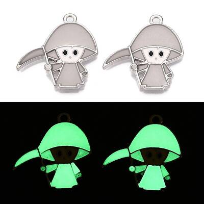 Halloween Theme Rack Plating Luminous Alloy Enamel Pendants