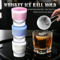Ice Ball Molds - Set of 3, Round Ice Cube Molds, 2.5-Inch Spherical Ice Cubes for Whiskey, Cocktails, Bourbon Cocktail Ice Cu...