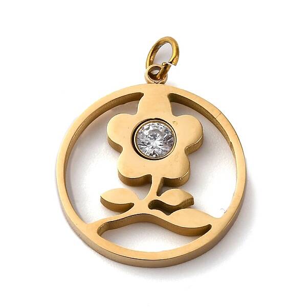 316 Stainless Steel Rhinestone Pendants