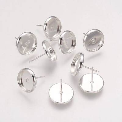 Brass Stud Earring Settings