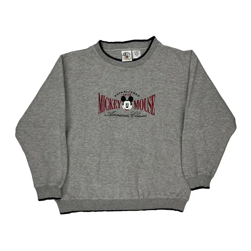 Mickey & Co. Cartoon Sweatshirt - XL Grey Polyester Blend