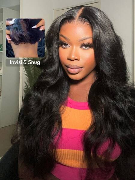 UNice 13x4 Pre-Everything™ Transparent Lace Front 3D Body Wave Wig Real Ear To Ear With Invisi Drawstring Wig Lace Fit Bett...