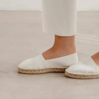 Mila Sustainable, Eco Friendly, Vegan Canvas Espadrille Flats - White | Size: 9 US (40EU) | Color: White