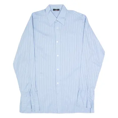 SCHILD Mens Formal Shirt Blue 90s Long Sleeve M