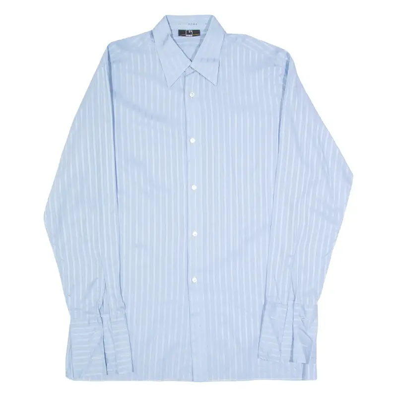 SCHILD Mens Formal Shirt Blue 90s Long Sleeve M