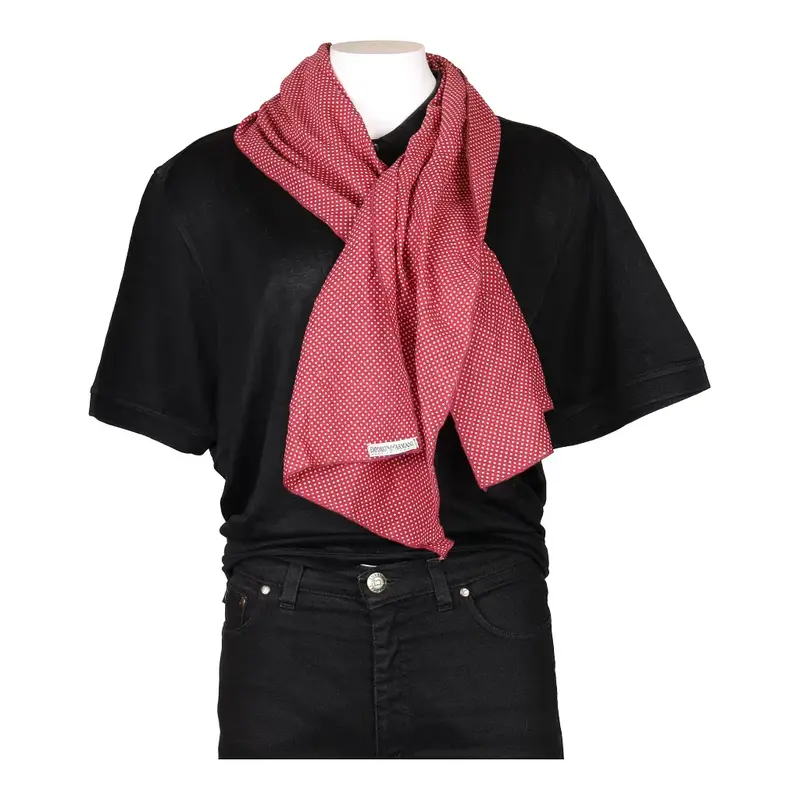 Emporio Armani Polka Dot Scarf - No Size Red Cotton