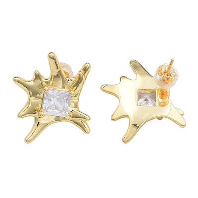 Cubic Zirconia Flower Stud Earrings