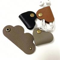 Random Color Heart Shaped PU Cable Organizer, 4 Counts/set Cute Cable Storage Clip, Anti-lost Cable Management Tool for Home ...