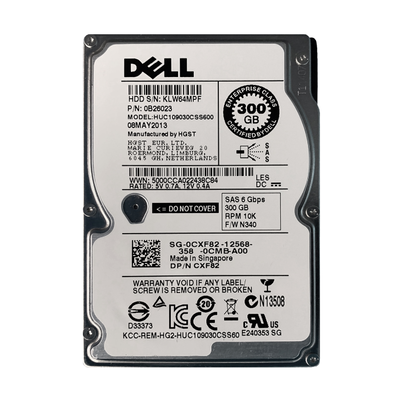 0CXF82 Dell 300GB 6Gb/s SAS 10000 2.5-inch 64MB Hard Drive