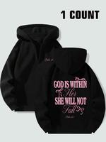 Women's Letter Print Hoodie, Casual Long Sleeve Hooded Sweatshirt for Spring, Ladies Clothes for Daily Wear, Comfort Hoodies,...