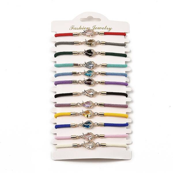 12Pcs 12 Colors Polyester Bracelets