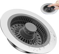 Upgraded 3 in 1 Kitchen Sink Drain Strainer - Stainless Steel with Anti-Clogging Function, Food Catcher Basket, and Odor Filt...