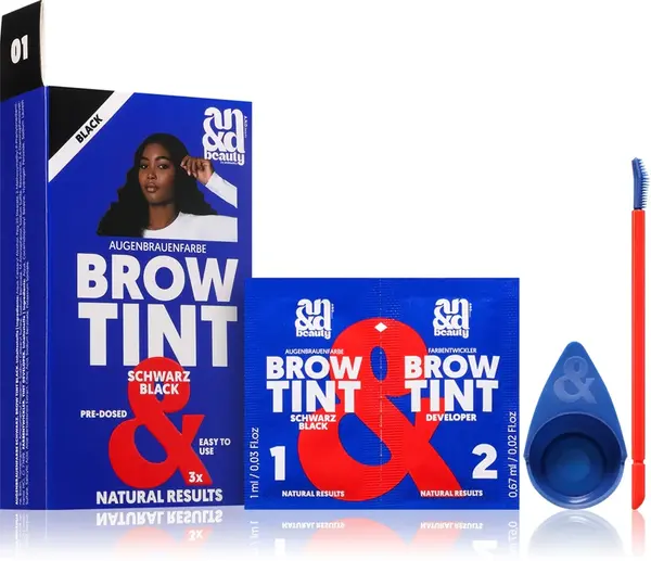 A.N.D. Beauty Brow Eyebrow Tint Color Black 3× 1.67 ml
