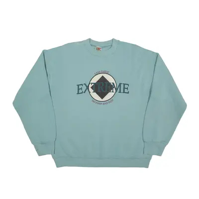 FRUIT OF THE LOOM Lake Tahoe Sweatshirt Blue 90s Mens L