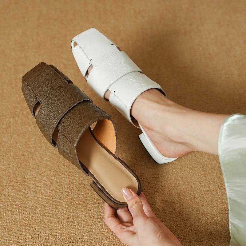 CHIKO Xesca Square Toe Block Heels Clogs/Mules Shoes