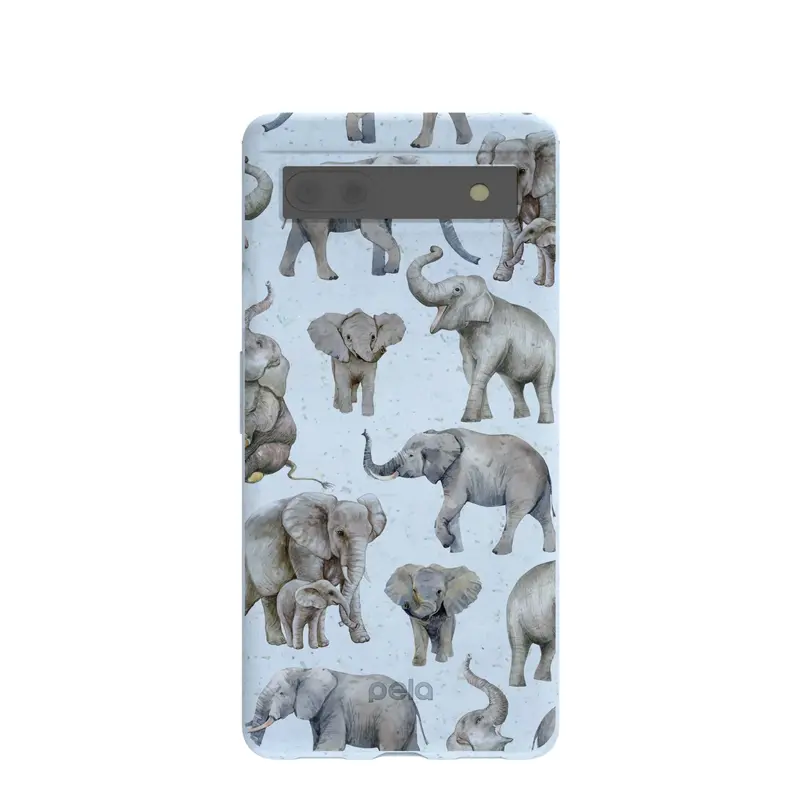 Powder Blue Elephant Parade Google Pixel 6a Case