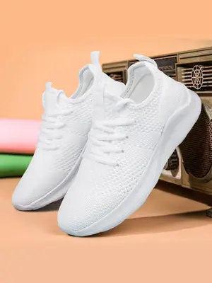 Women's Fashionable Mesh Breathable Low Top Sneakers, 2024 New Style Casual Comfortable Sports Running Shoes, All-match Round...