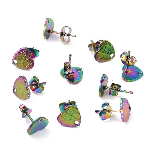Ion Plating(IP) 304 Stainless Steel Stud Earring Findings