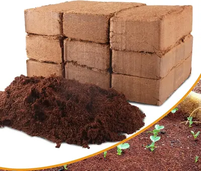 CommerceLite Coco Coil 9-Pack Premium Organic Bricks - 100% Natural Peat Moss Mix with Coconut Husk Fiber, Low EC & pH Balanc...