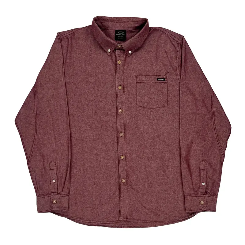 Oakley Shirt - XL Burgundy Cotton Blend
