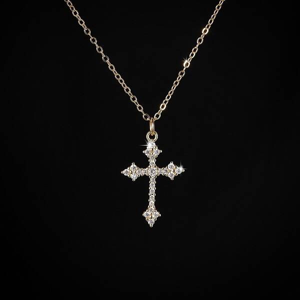 Cubic Zirconia Cross Pendant Necklace