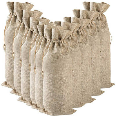 Rectangle Linenette Drawstring Bags
