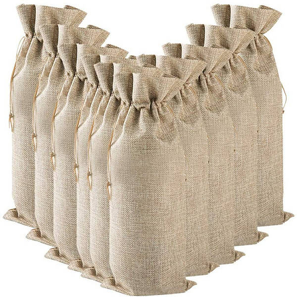 Rectangle Linenette Drawstring Bags